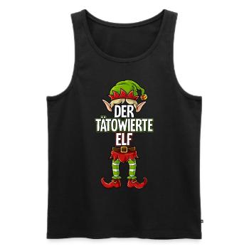 Tätowierte Elf Partnerlook Weihnachten - Männer Premium Bio Tank Top - Schwarz - Vorne - Michal (187cm)