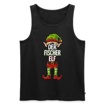 Fischer Elf Partnerlook Weihnachten - Männer Premium Bio Tank Top - Schwarz - Vorne - Michal (187cm)
