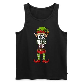 Neffe Elf Partnerlook Weihnachten - Männer Premium Bio Tank Top - Schwarz - Vorne - Michal (187cm)