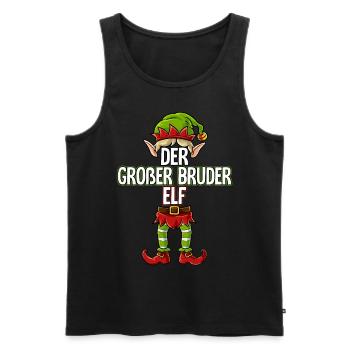 Großer Bruder Elf Partnerlook Weihnachten - Männer Premium Bio Tank Top - Schwarz - Vorne - Michal (187cm)