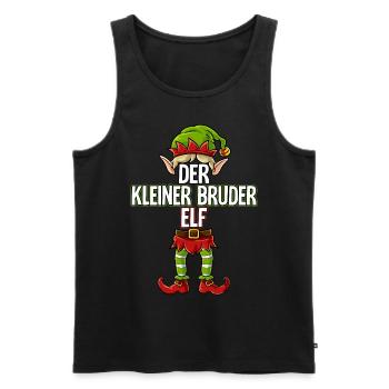 Kleiner Bruder Elf Partnerlook Weihnachten - Männer Premium Bio Tank Top - Schwarz - Vorne - Michal (187cm)