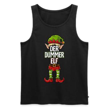 Dummer Elf Partnerlook Weihnachten - Männer Premium Bio Tank Top - Schwarz - Vorne - Michal (187cm)