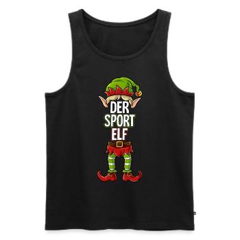 Sport Elf Partnerlook Weihnachten - Männer Premium Bio Tank Top - Schwarz - Vorne - Michal (187cm)