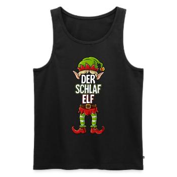 Schlaf Elf Partnerlook Weihnachten - Männer Premium Bio Tank Top - Schwarz - Vorne - Michal (187cm)