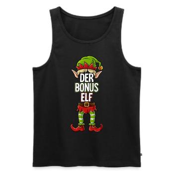 Bonus Elf Partnerlook Weihnachten - Männer Premium Bio Tank Top - Schwarz - Vorne - Michal (187cm)