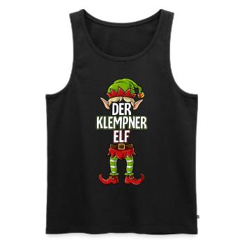 Klempner Elf Partnerlook Weihnachten - Männer Premium Bio Tank Top - Schwarz - Vorne - Michal (187cm)