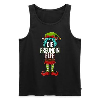 Freundin Elfe Partnerlook Weihnachten - Männer Premium Bio Tank Top - Schwarz - Vorne - Michal (187cm)