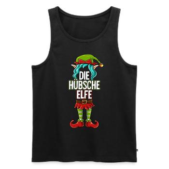 Hübsche Elfe Partnerlook Weihnachten - Männer Premium Bio Tank Top - Schwarz - Vorne - Michal (187cm)