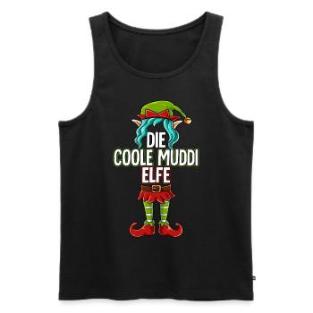Coole Muddi Elfe Partnerlook Weihnachten - Männer Premium Bio Tank Top - Schwarz - Vorne - AI Model Male 178 light (178cm)