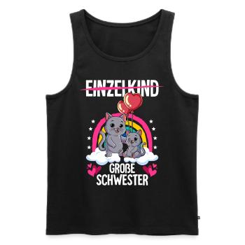 Ich werde Große Schwester Katzen - Männer Premium Bio Tank Top - Schwarz - Vorne - AI Model Male 178 light (178cm)