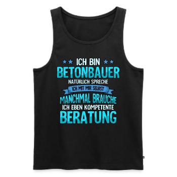 Betonbauer - Männer Premium Bio Tank Top - Schwarz - Vorne - Michal (187cm)