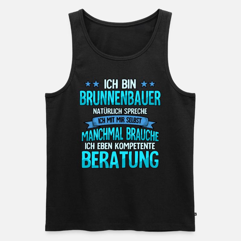 Brunnenbauer - Männer Premium Bio Tank Top - Schwarz