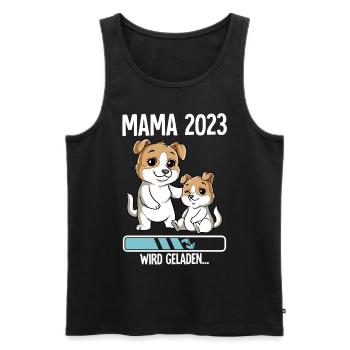 Werdende Mama 2023 - Männer Premium Bio Tank Top - Schwarz - Vorne - AI Model Male 178 light (178cm)