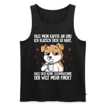 Fass mein Kaffee an und ich klatsch dich Kaffee - Männer Premium Bio Tank Top - Schwarz - Vorne - AI Model Male 178 light (178cm)