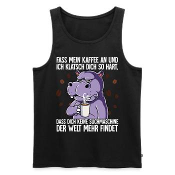 Fass mein Kaffee an und ich klatsch dich Kaffee - Männer Premium Bio Tank Top - Schwarz - Vorne - Michal (187cm)