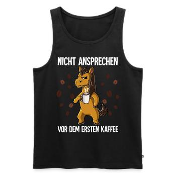 Nicht Ansprechen Vor Dem Ersten Kaffee Pferd - Männer Premium Bio Tank Top - Schwarz - Vorne - AI Model Male 178 light (178cm)