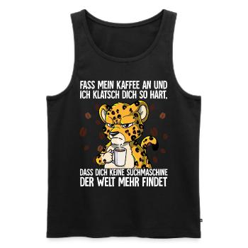 Fass mein Kaffee an und ich klatsch dich Kaffee - Männer Premium Bio Tank Top - Schwarz - Vorne - Michal (187cm)