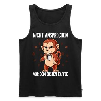 Nicht Ansprechen Vor Dem Ersten Kaffee Affe - Männer Premium Bio Tank Top - Schwarz - Vorne - AI Model Male 178 light (178cm)