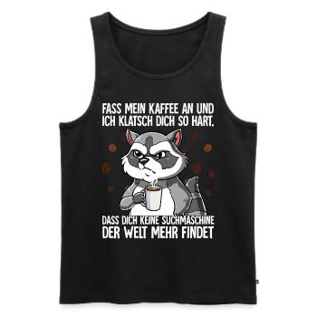 Fass mein Kaffee an und ich klatsch dich Kaffee - Männer Premium Bio Tank Top - Schwarz - Vorne - AI Model Male 178 light (178cm)