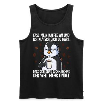 Fass mein Kaffee an und ich klatsch dich Kaffee - Männer Premium Bio Tank Top - Schwarz - Vorne - Michal (187cm)