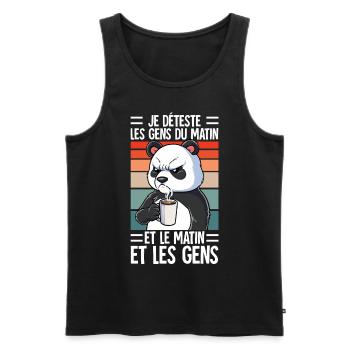Je Déteste Les Gens Café - Débardeur bio Premium Homme - noir - Devant - Michal (187cm)