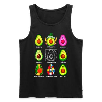 Art History Kawaii Avocados - Men's Premium Organic Tank Top - black - Front - Michal (187cm)