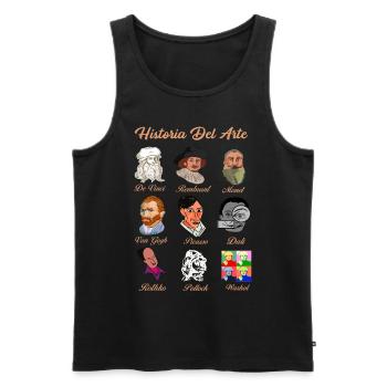 History of Art Famous Classical Painters - Men's Premium Organic Tank Top - black - Front - AI Model Male 178 light (178cm)