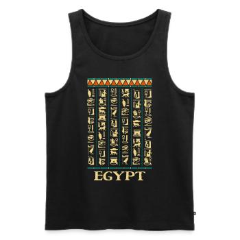 Hieroglyphics Pyramids Ancient Egypt - Men's Premium Organic Tank Top - black - Front - Michal (187cm)