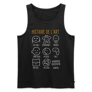 History of Art Famous Classical Painters - Men's Premium Organic Tank Top - black - Front - AI Model Male 178 light (178cm)
