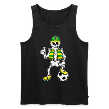 Skeleton Brésil Football Amateur - Débardeur bio Premium Homme - noir - Devant - Michal (187cm)
