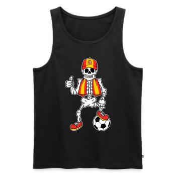 Skeleton Fußballfan Spanien - Männer Premium Bio Tank Top - Schwarz - Vorne - AI Model Male 178 light (178cm)