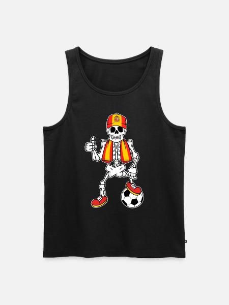 Skeleton Fußballfan Spanien - Männer Premium Bio Tank Top - Schwarz
