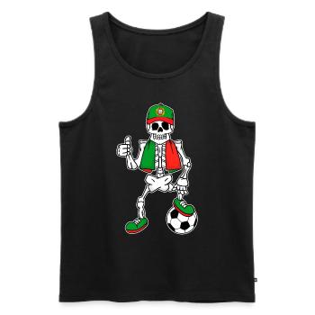 Skeleton Fußballfan Portugal - Männer Premium Bio Tank Top - Schwarz - Vorne - AI Model Male 178 light (178cm)