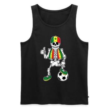 Senegalesisches Fußballfan Skelett - Männer Premium Bio Tank Top - Schwarz - Vorne - AI Model Male 178 light (178cm)