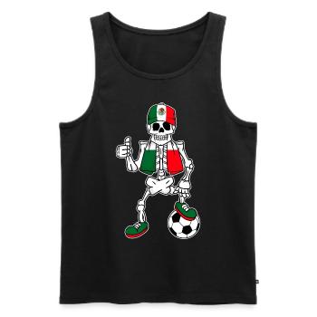 Skelett Fußballfan Mexiko - Männer Premium Bio Tank Top - Schwarz - Vorne - AI Model Male 178 light (178cm)