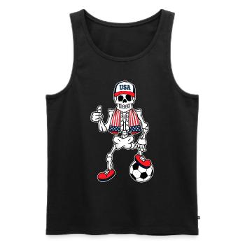 Skelett Vereinigte Staaten Fußballfan - Männer Premium Bio Tank Top - Schwarz - Vorne - Michal (187cm)