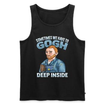 Van Gogh Art - Men's Premium Organic Tank Top - black - Front - AI Model Male 178 light (178cm)
