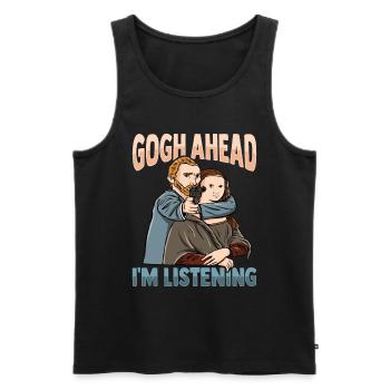 Van Gogh Art Mona Lisa - Men's Premium Organic Tank Top - black - Front - AI Model Male 178 light (178cm)