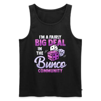 Je suis un grand nom dans la communauté Bunco - Débardeur bio Premium Homme - noir - Devant - Michal (187cm)
