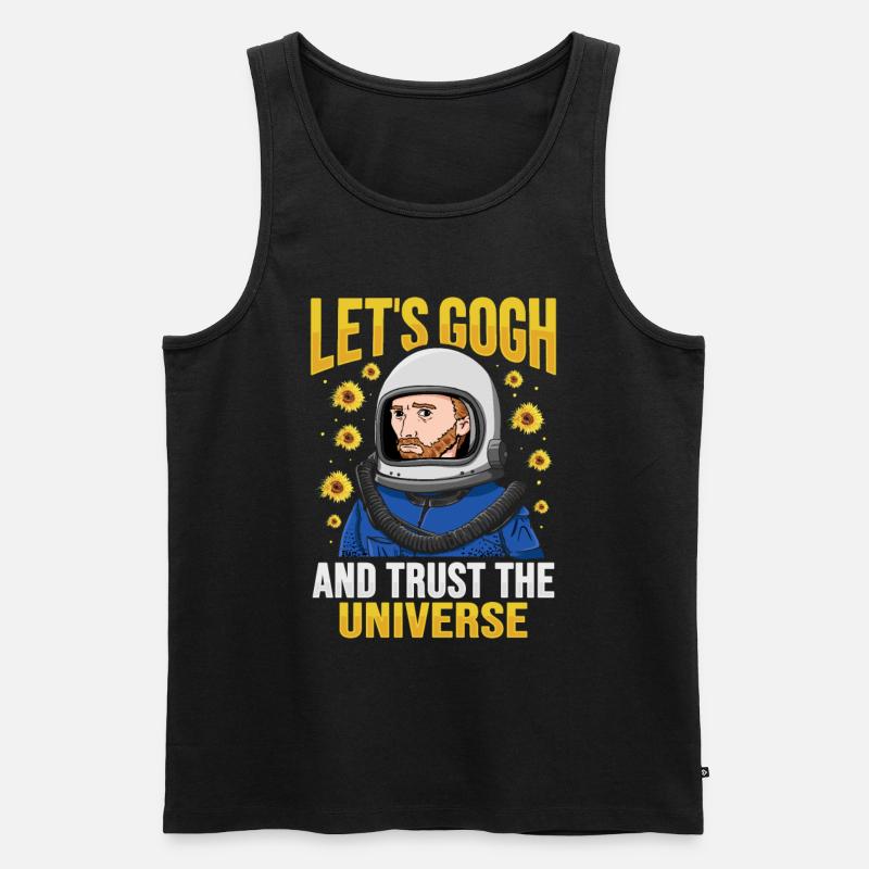 Van Gogh Astronaut - Männer Premium Bio Tank Top - Schwarz