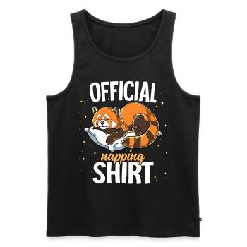 Panda rouge endormi Sieste officielle - Débardeur bio Premium Homme - noir - Devant - Michal (187cm)