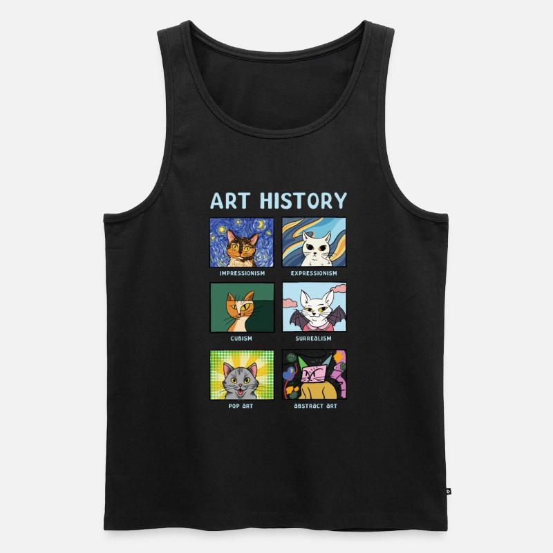 Kunstgeschichte Katzen Bildende Kunst Katze - Männer Premium Bio Tank Top - Schwarz