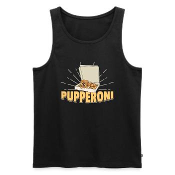 Puppy Puppy Pizza Dog - Men's Premium Organic Tank Top - black - Front - Michal (187cm)