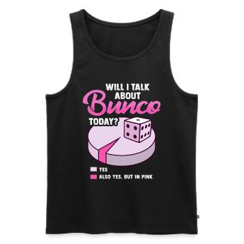 Bunco - Men's Premium Organic Tank Top - black - Front - AI Model Male 178 light (178cm)