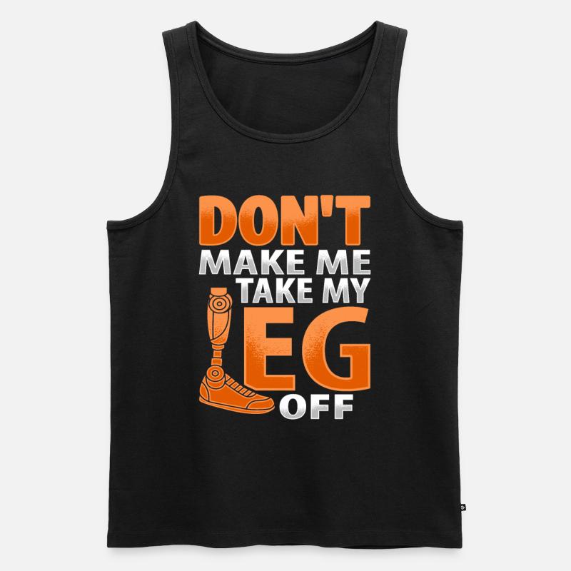 Amputiertes Bein Beinprothese Prothese Amputation - Männer Premium Bio Tank Top - Schwarz