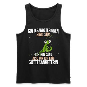 Gottesanbeterinnen Sind Süß Gottesanbeterin - Männer Premium Bio Tank Top - Schwarz - Vorne - AI Model Male 178 light (178cm)