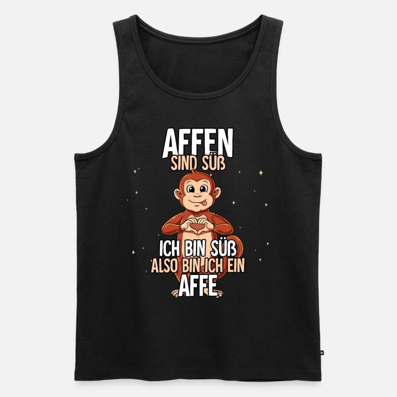 Affen Sind Süß Affe - Männer Premium Bio Tank Top - Schwarz