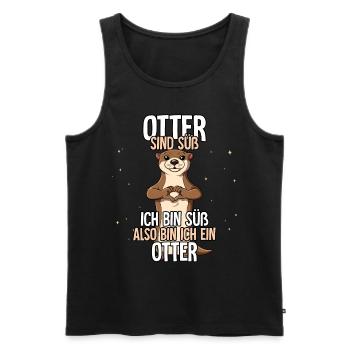 Otter Sind Süß Otter - Männer Premium Bio Tank Top - Schwarz - Vorne - Michal (187cm)