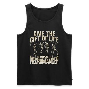 Nécromancien mort-vivant Squelette Sataniste Goth - Débardeur bio Premium Homme - noir - Devant - AI Model Male 178 light (178cm)