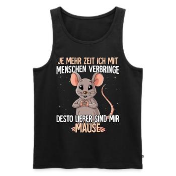 Maus - Männer Premium Bio Tank Top - Schwarz - Vorne - AI Model Male 178 light (178cm)